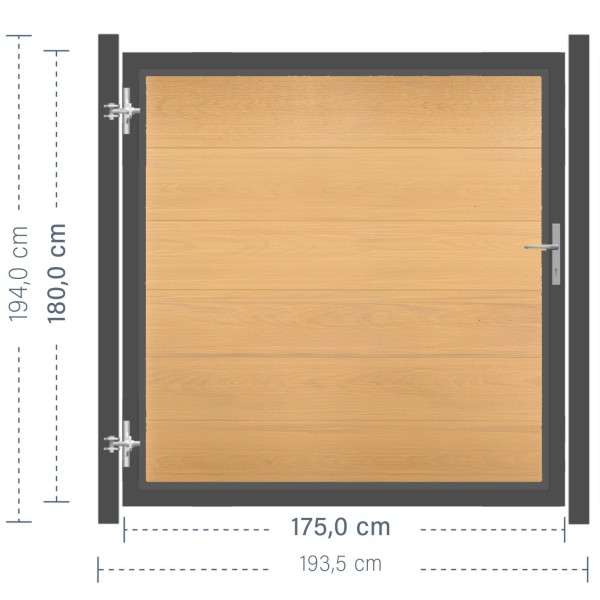 SYSTEM WPC PLATINUM XL Tor-Set in Lärche Breite 1750mm Höhe 1800mm