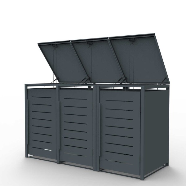 Metall Mülltonnenbox Genf 3-er Box