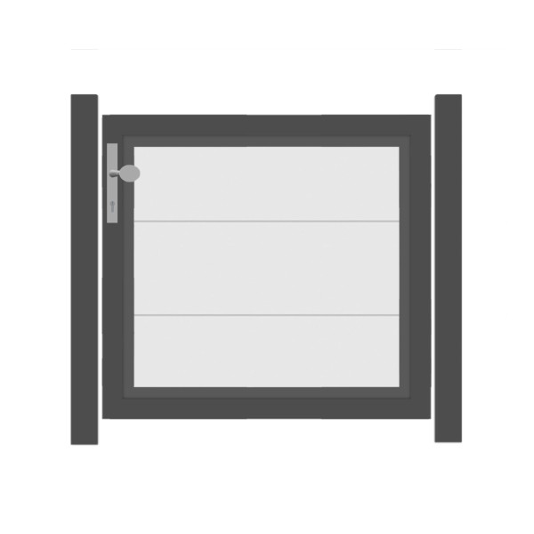 SYSTEM ALU XL Vorgartentor-Set in Weiß Höhe 900mm