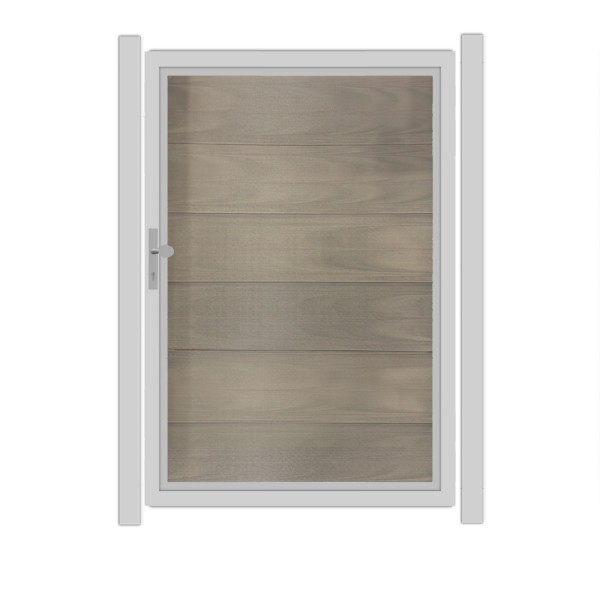 SYSTEM WPC PLATINUM XL Tor-Set in Taupe-Grau Breite 1250mm Höhe 1800mm