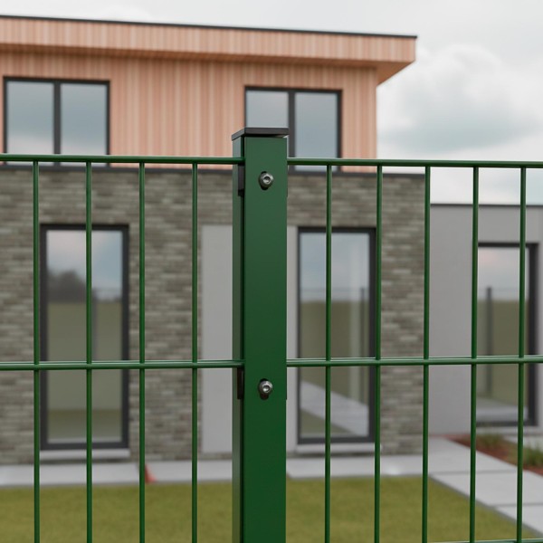 Doppelstabmattenzaun Komplettset 6/5/6 in RAL 6005, Grün