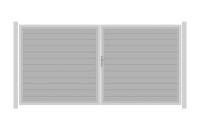 SYSTEM ALU PLUS Doppeltor-Set in Silber Breite 3600mm Höhe 1800mm