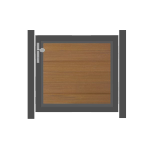 SYSTEM WPC PLATINUM Vorgartentor-Set in Teak-Braun Höhe 900mm