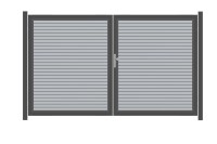 SYSTEM RHOMBUS Doppeltor-Set in Silber Breite 3000mm Höhe 1800mm