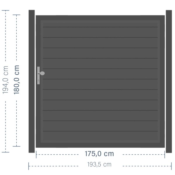 SYSTEM ALU PLUS Tor-Set in Anthrazit Breite 1750mm Höhe 1800mm