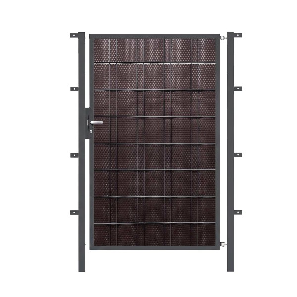 System PVS Einzeltor Rattan Dunkelbraun