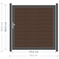 SYSTEM WPC PLATINUM Tor-Set in Braun Breite 1750mm Höhe 1800mm