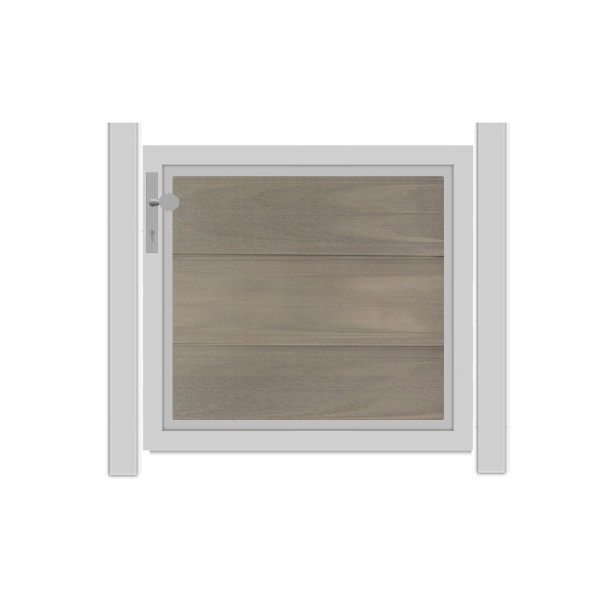 SYSTEM WPC PLATINUM XL Vorgartentor-Set in Taupe-Grau Höhe 900mm