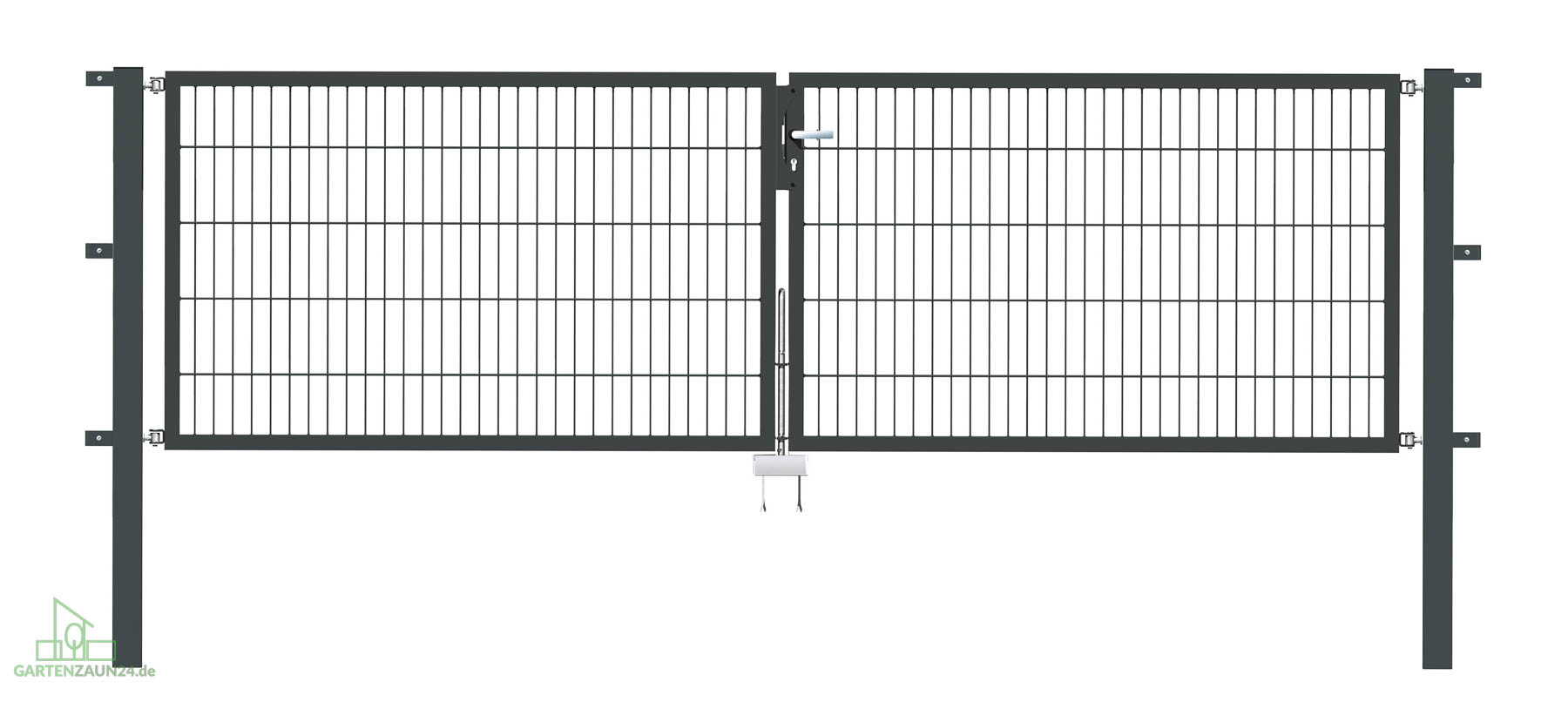 Gartentor Flex 6, 2-flg., Breite 3500 mm Verzinkt 800 mm zum Einbetonieren
