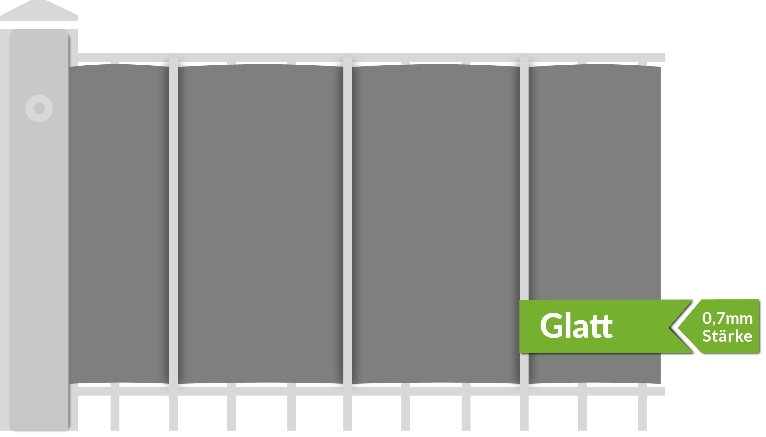 Sichtschutzstreifen glatt/genarbt 0,7 mm