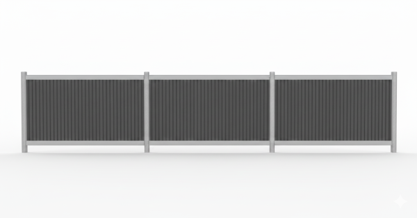 Komplettset SYSTEM NEO Platinum Vorgartenzaun 95 cm Anthrazit