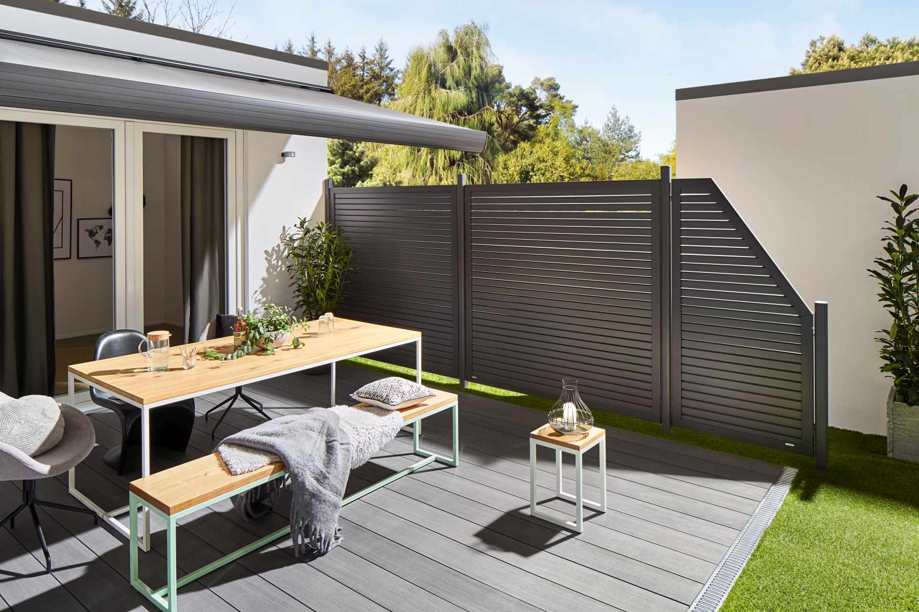 System Rhombus Anthrazit 60x180cm Gartenzaun24 Tore & Zaunsysteme