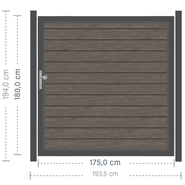 SYSTEM ALU PLUS Tor-Set in Vintage Oak Breite 1750mm Höhe 1800mm
