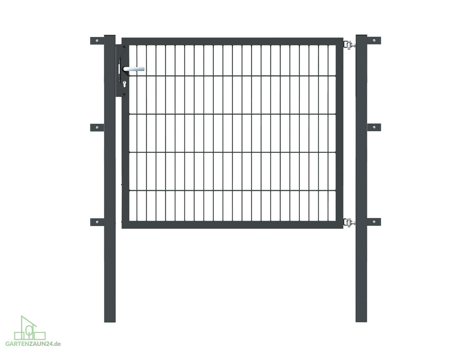 Gartentor Flex 6, 1-flg., Breite 1250 mm RAL 7016 Anthrazitgrau Zum Einbetonieren 800 mm