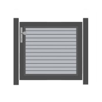 SYSTEM RHOMBUS Vorgartentor-Set in Silber Breite 1000mm Höhe 900mm