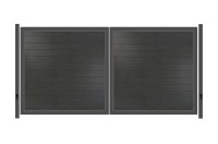 SYSTEM WPC PLATINUM Doppeltor-Set in Anthrazit Breite 3600mm Höhe 1800mm