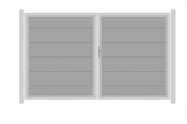 SYSTEM WPC XL Doppeltor-Set in Grau Breite 3000mm Höhe 1800mm