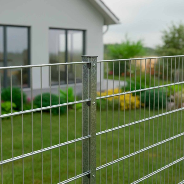 Doppelstabmattenzaun Komplettset 8/6/8 in FVZ, Verzinkt