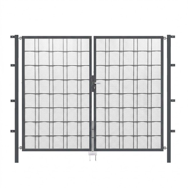 System PVS Doppeltor Rattan Weiß