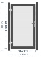 SYSTEM ALU XL Tor-Set in Weiß Höhe 1800mm
