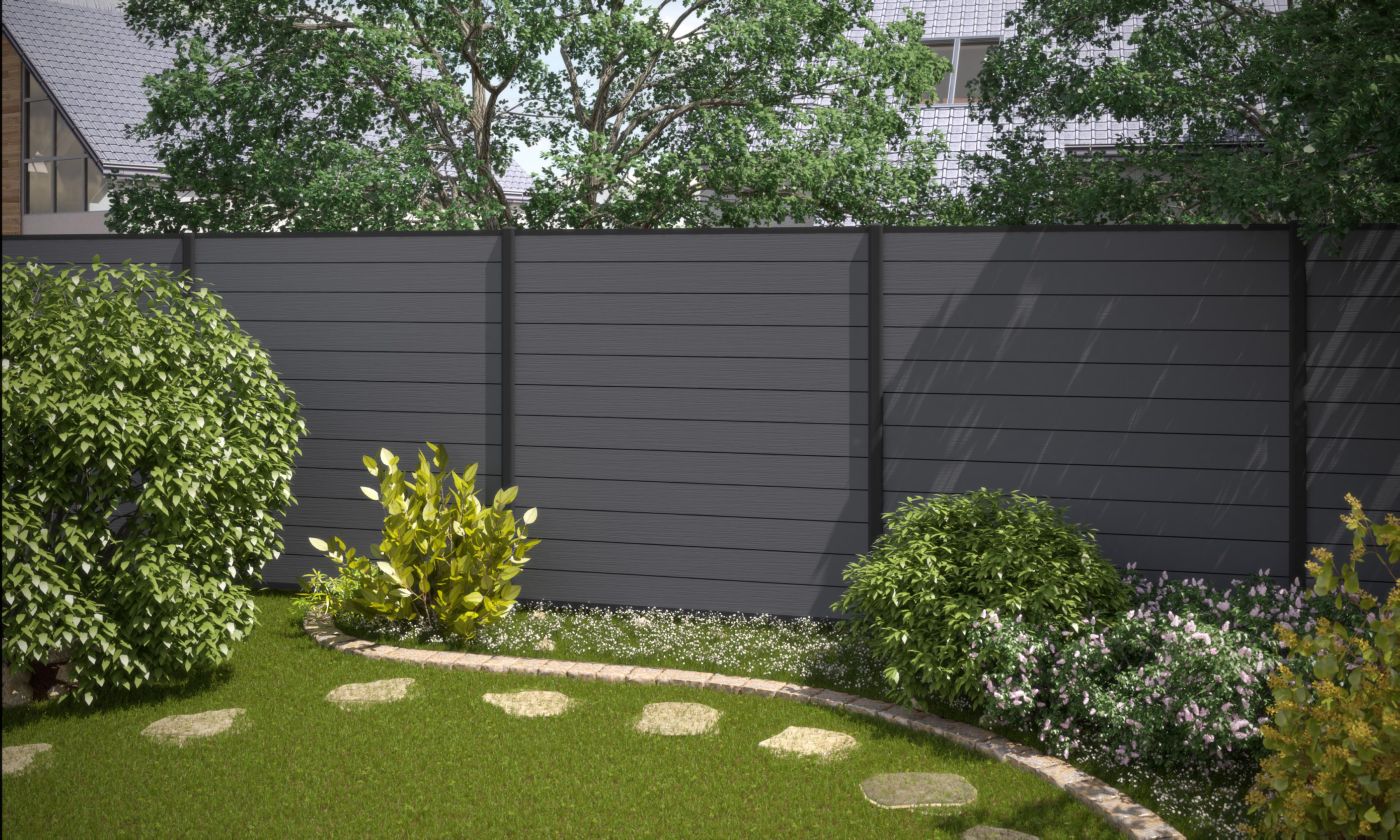 SYSTEM WPC CLASSIC ZaunfeldSet, anthrazit Gartenzaun24 Tore