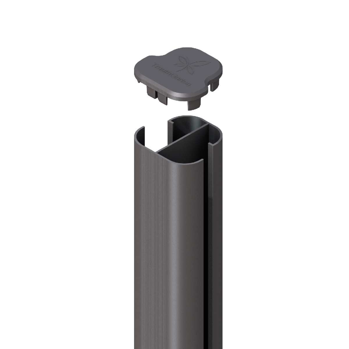 Art. 2107 SYSTEM Steck-Eckpfosten zum Aufdübeln Anthrazit 193cm