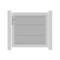 SYSTEM ALU XL Vorgartentor-Set in Silber Höhe 900mm