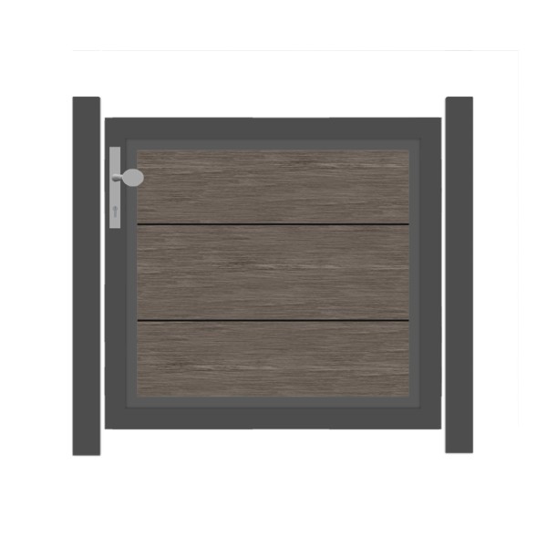 SYSTEM ALU XL Vorgartentor-Set in Vintage Oak Höhe 900mm