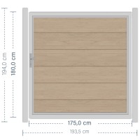 SYSTEM WPC XL Tor-Set in Sand Breite 1750mm Höhe 1800mm