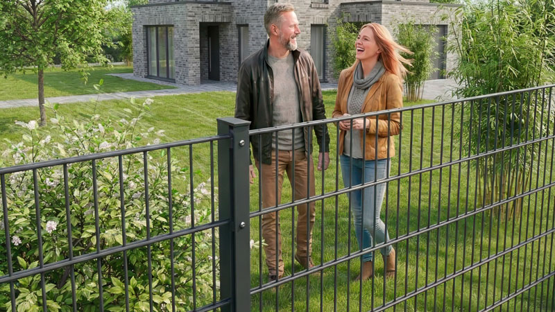 Gartenzaun - Zäune Moodbild- Zaun vor Wiese