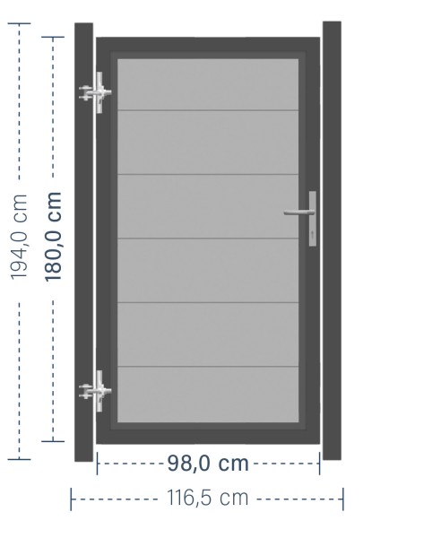 SYSTEM ALU XL Tor-Set in Silber Höhe 1800mm