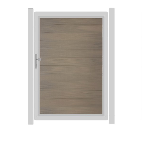 SYSTEM WPC PLATINUM Tor-Set in Taupe-Grau Breite 1250mm Höhe 1800mm