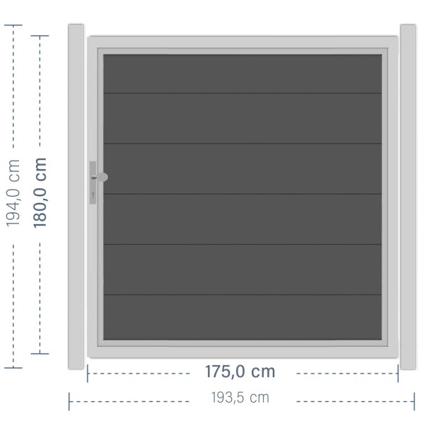 SYSTEM ALU XL Tor-Set in Anthrazit Breite 1750mm Höhe 1800mm