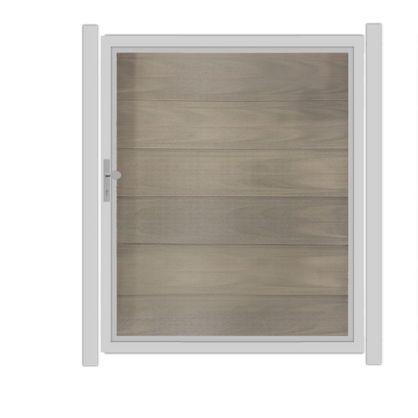 SYSTEM WPC PLATINUM XL Tor-Set in Taupe-Grau Breite 1500mm Höhe 1800mm