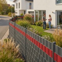 Doppelstabmatte 6/5/6 inkl. Sichtschutzstreifen - Höhe 1630mm