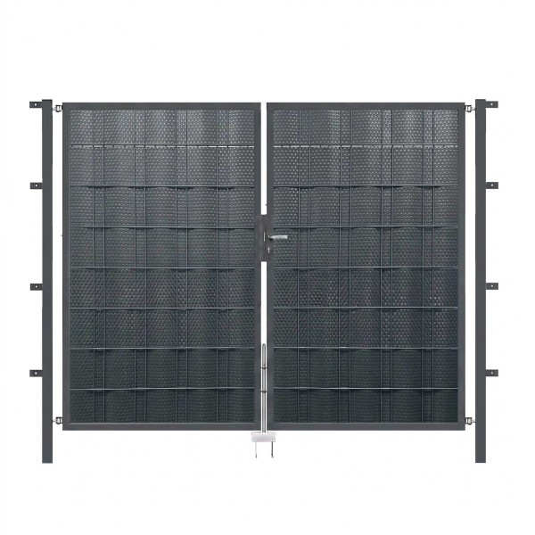 System PVS Doppeltor Rattan Anthrazit