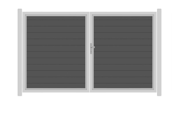 SYSTEM ALU PLUS Doppeltor-Set in Anthrazit Breite 3000mm Höhe 1800mm