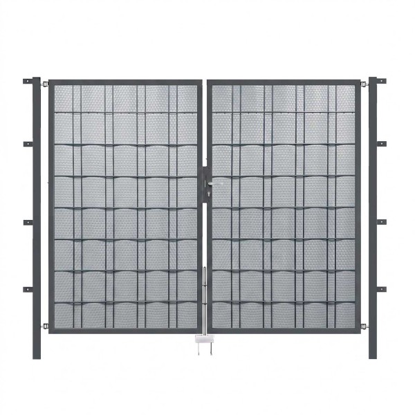 System PVS Doppeltor Rattan Grau