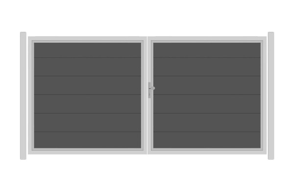 SYSTEM ALU XL Doppeltor-Set in Anthrazit Breite 3600mm Höhe 1800mm