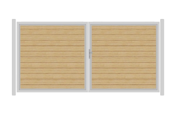 SYSTEM ALU PLUS Doppeltor-Set in Lärche Breite 3600mm Höhe 1800mm