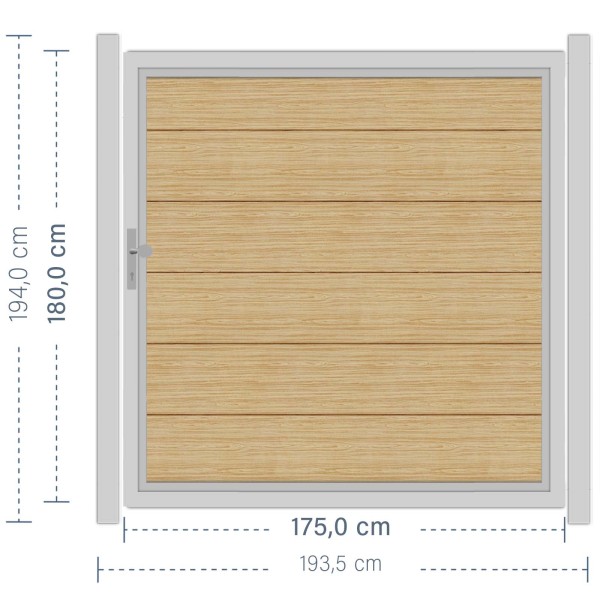 SYSTEM ALU XL Tor-Set in Lärche Breite 1750mm Höhe 1800mm