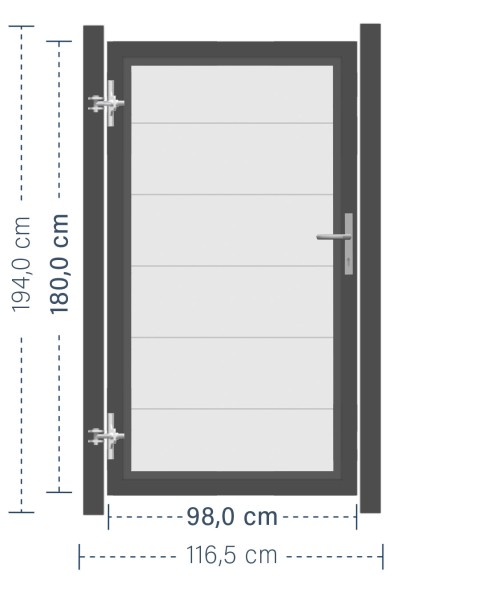SYSTEM ALU XL Tor-Set in Weiß Höhe 1800mm