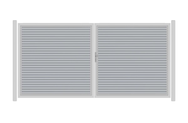 SYSTEM RHOMBUS Doppeltor-Set in Silber Breite 3600mm Höhe 1800mm