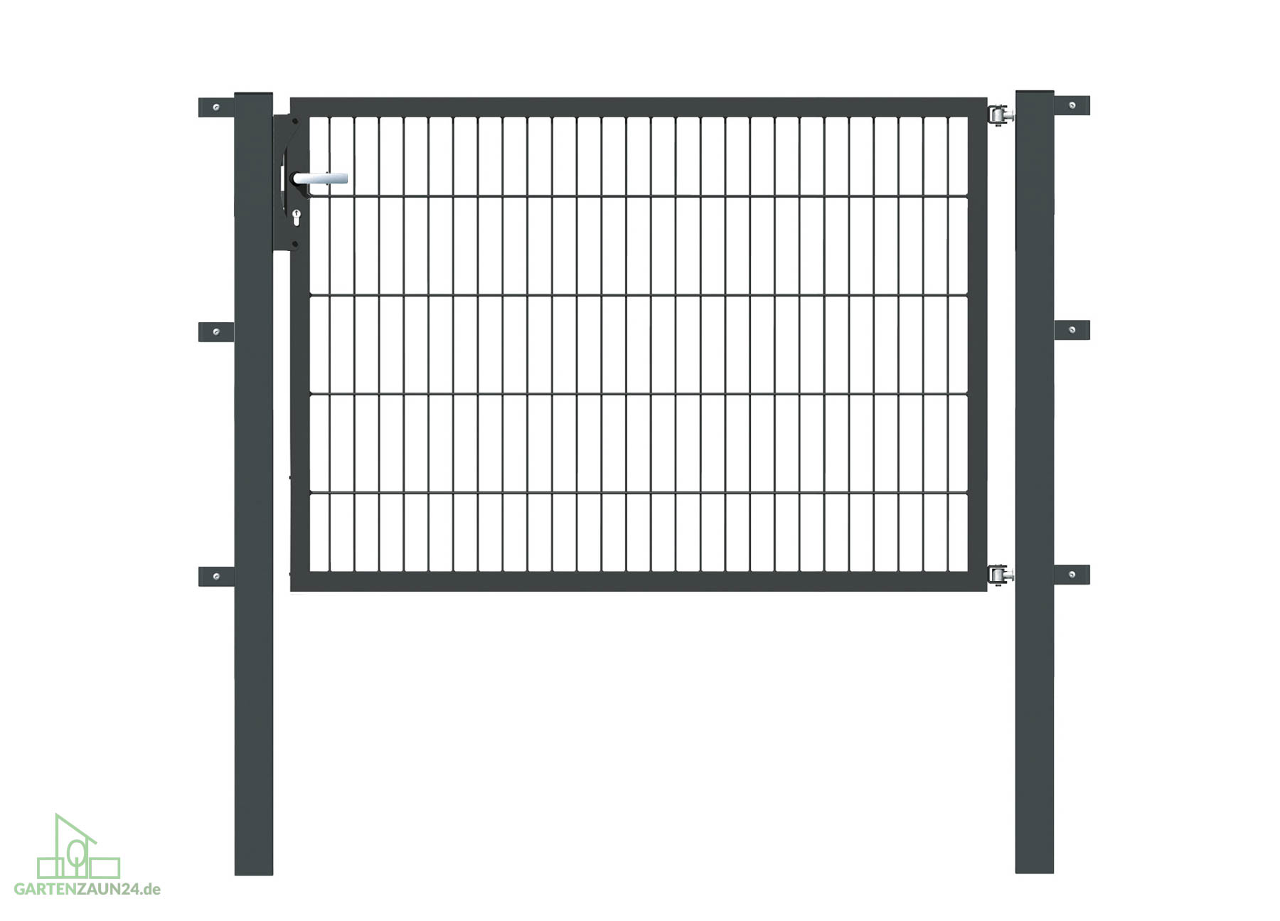 Gartentor Flex 6, 1-flg., Breite 1500 mm RAL 7016 Anthrazitgrau Zum Einbetonieren 800 mm