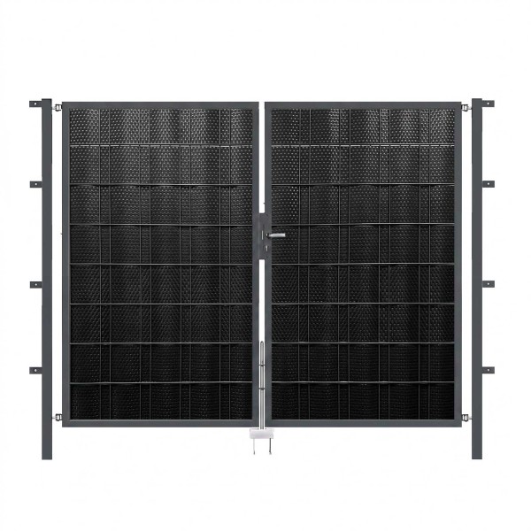 System PVS Doppeltor Rattan Schwarz