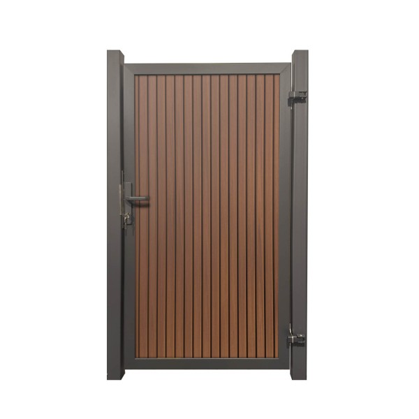 SYSTEM NEO PLATINUM Tor-Set in Teak Braun Höhe 1800mm - senkrecht