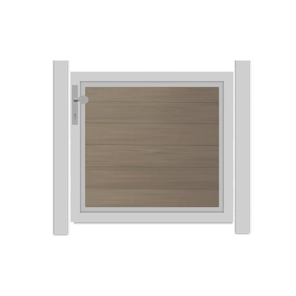 SYSTEM WPC PLATINUM Vorgartentor-Set in Taupe-Grau Höhe 900mm