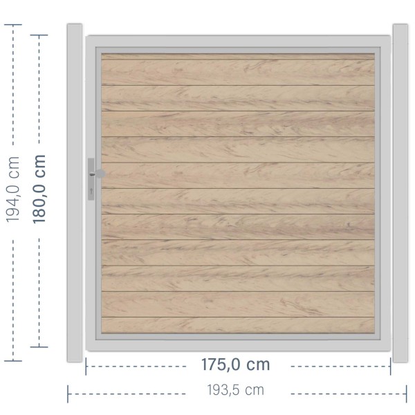 SYSTEM WPC CLASSIC Tor-Set in Sand Breite 1750mm Höhe 1800mm