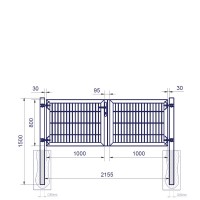 Gartentor "Universal" 2-flg., Breite 2000 mm - Füllung 868